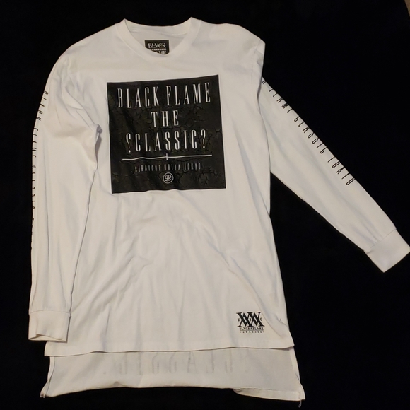 Black flame long sleeve tee - Picture 1 of 3
